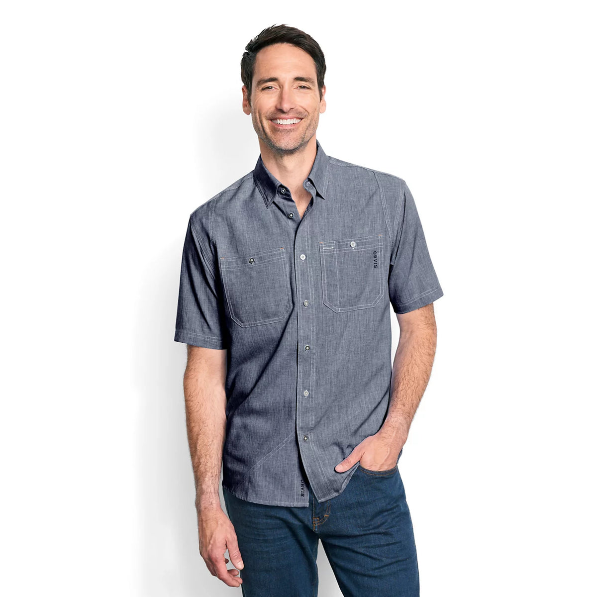 Men's Tech Chambray Short-Sleeve Work Shirt - Orvis Customer Favorite
