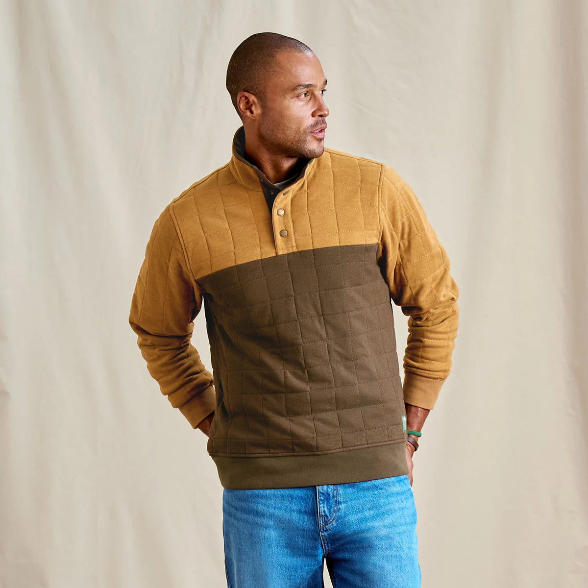 Men's Battenkill Colorblock Quilted 1/4-Snap Sweatshirt - Orvis Premium