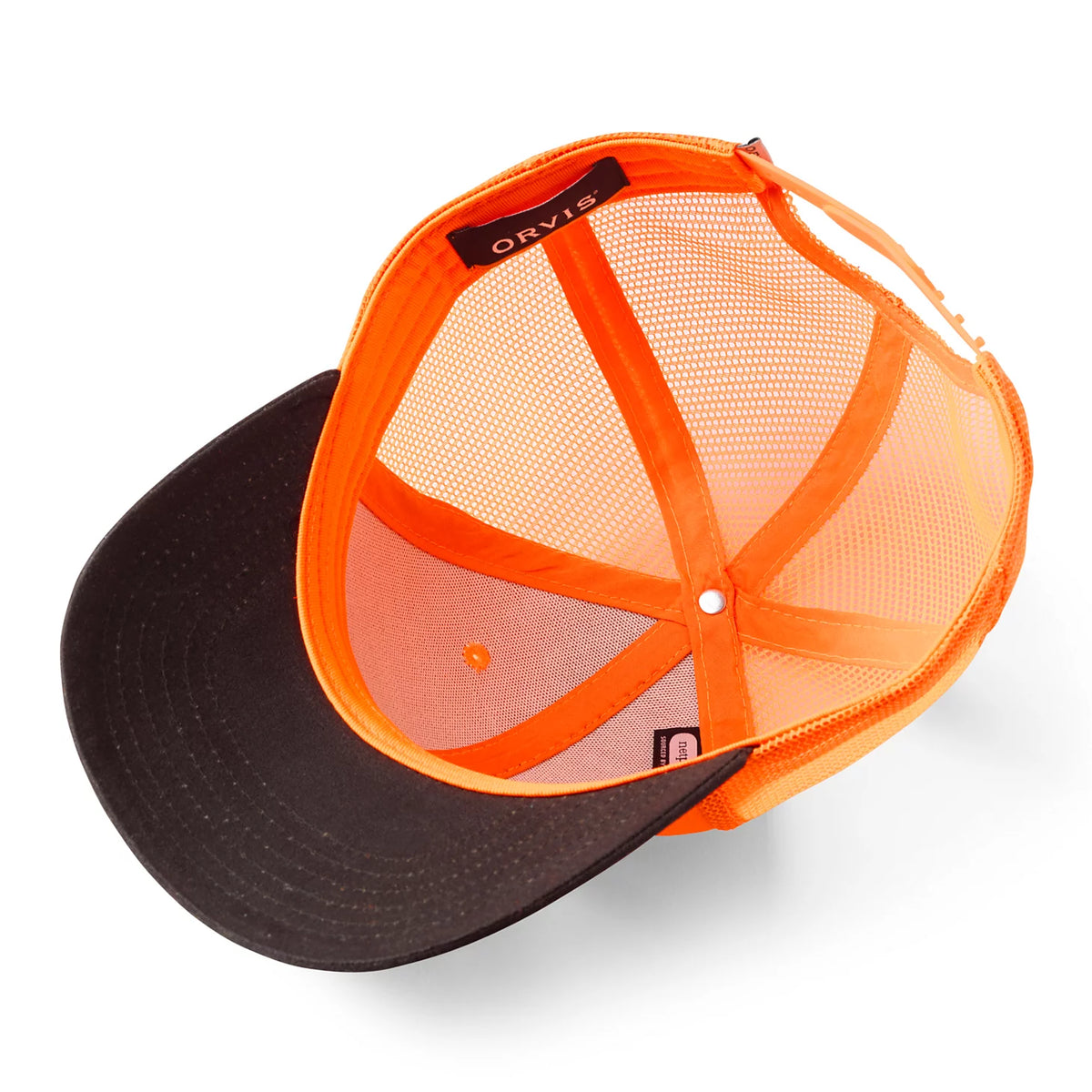 Blaze Orange Waxed Brim Mesh Cap - Orvis Quality
