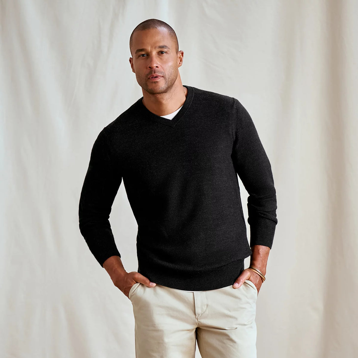 Merino Piqué V-Neck Sweater - Orvis Great Value