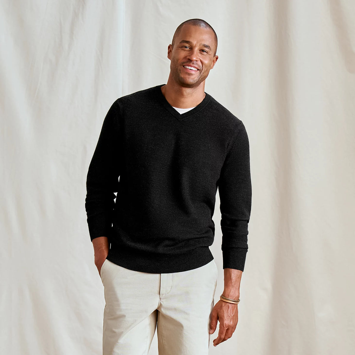 Merino Piqué V-Neck Sweater - Orvis Great Value