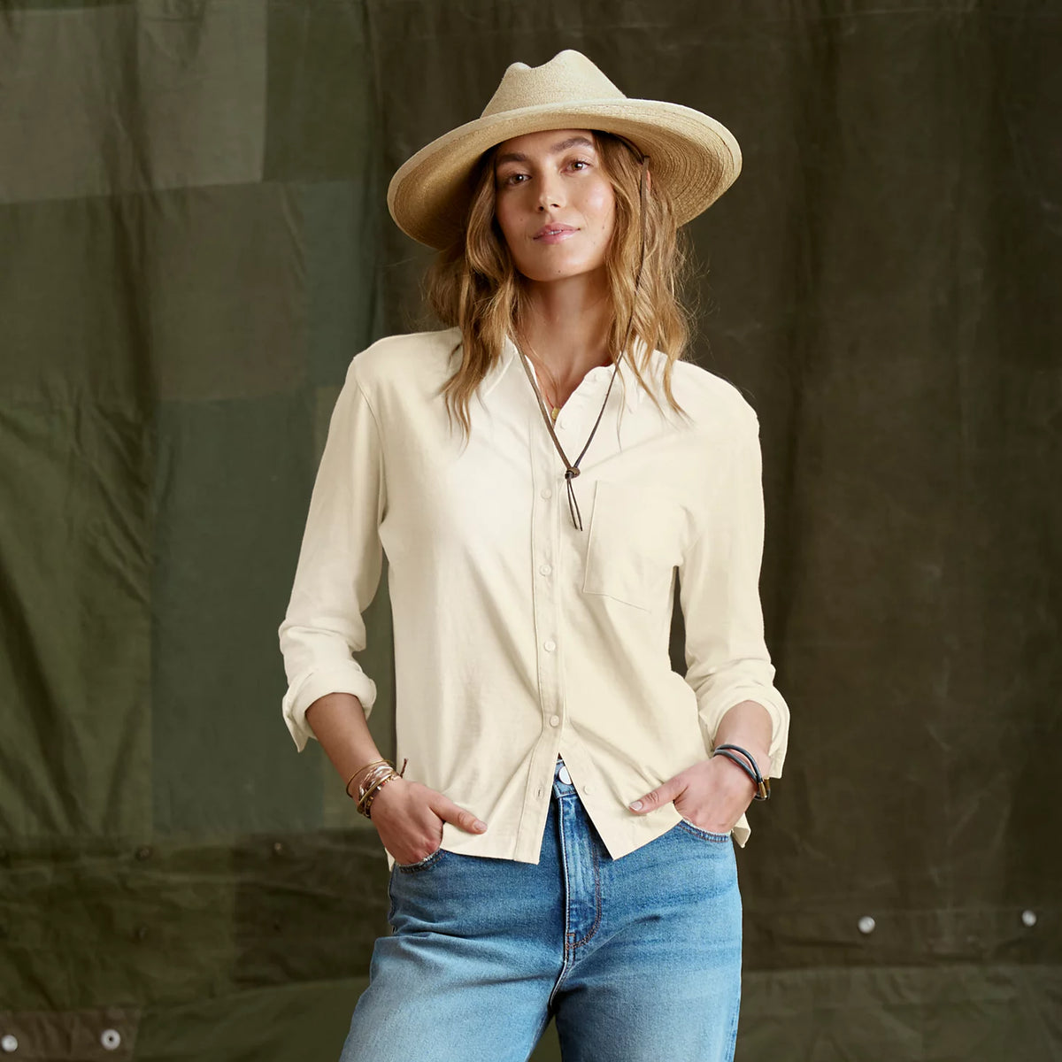 Women's Bromley Knit Button-Down Long-Sleeve Shirt - Orvis Signature
