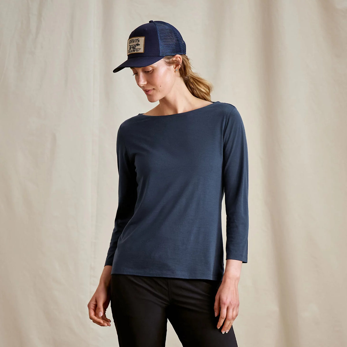 Outbound Merino 3/4-Sleeve Boatneck Tee - Orvis New
