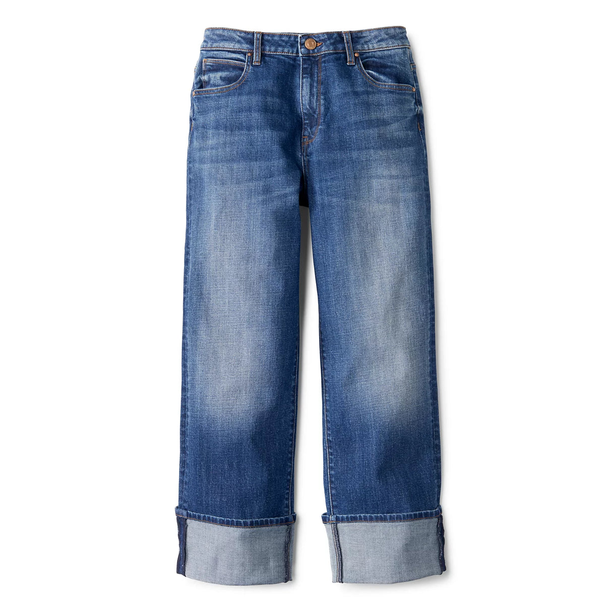 Kut from the Kloth® Sienna High-Rise Cuffed Wide-Leg Jeans - Orvis New
