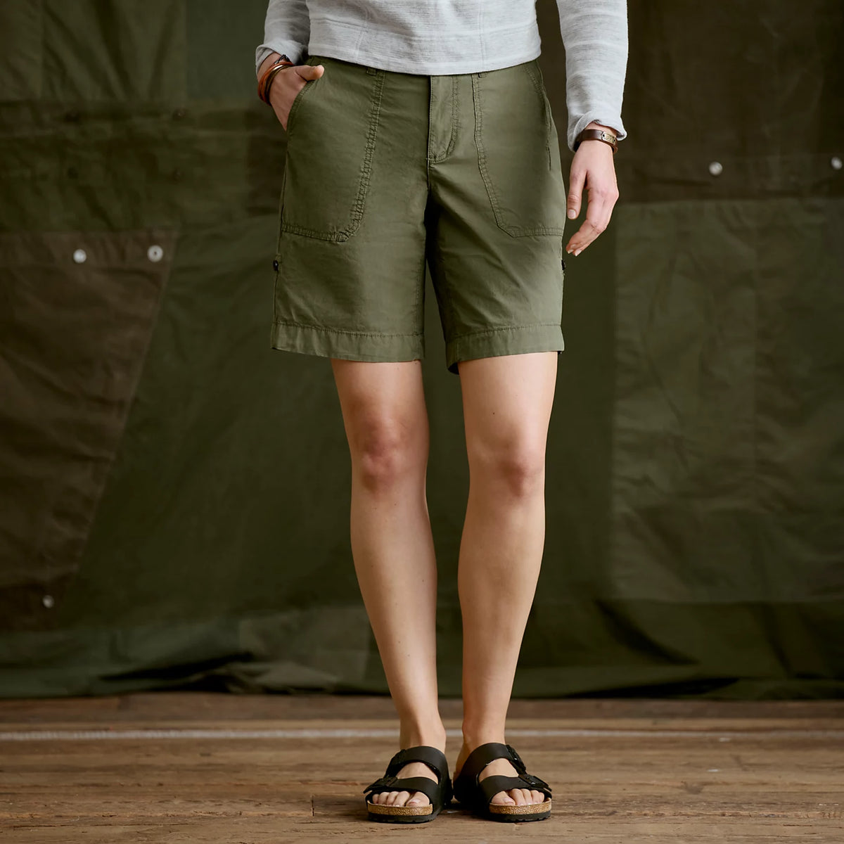 Women's 1856 Stretch Poplin 9" Utility Shorts - Orvis Classic